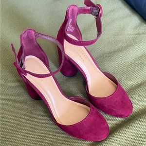 Lauren Conrad Hydrangea Burgundy High Heels